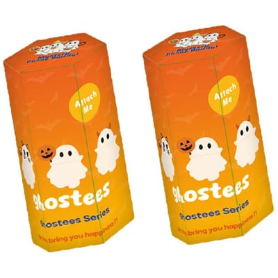 Nieuwe Hipper Angel Halloween Spook Blind Box Kawaii Mini Figuur Anime Model voor Computer Telefoon Decoratie orange