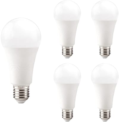 Kobi LED Lamp E27 18W - 2000lm - 6000K - 230V - Standaardvorm - Voor Industriële Verlichting of Grote Werkzones - 5 stuks
