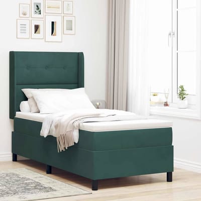 vidaXL - Boxspring - bed - met - hoofdeinde - Donkergroen - 80 - x - 200 - cm - Fluweel