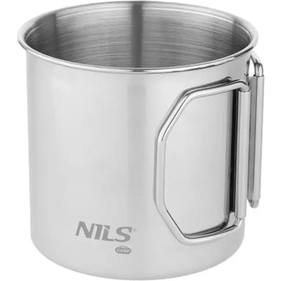 Nils Camp NC1762 - RVS Campingmok - Set van 4 - 300ml - Opvouwbare Oren