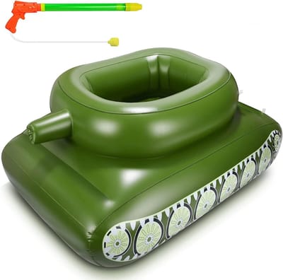 Opblaasbare Zwemband Tank met Waterpistool - Zwembadspeelgoed voor Kinderen en Volwassenen