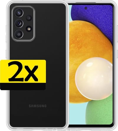 Hoesje - 2 Stuks - Geschikt voor Samsung Galaxy A52 - Sterk & Shockproof - Case Siliconen - Back Cover - Telefoon Hoes - Telefoonhoesjes - Transparant