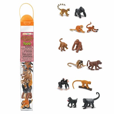 Safari Speelset Monkeys & Apes Toob Junior Bruin/ Zwart 12-delig