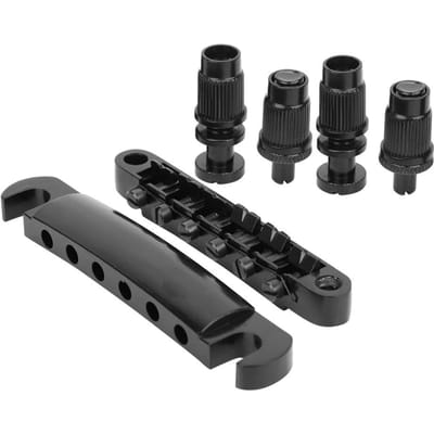 6-Snarig Vaste Brug Set Zinklegering Snaarbasis voor LP Elektrische Gitaar Accessoires Noir black