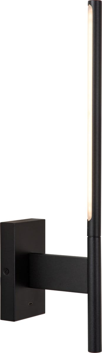 Lucide FINAN - Wandlamp - LED - 1x6W 2700K - Met USB oplaadpunt - Zwart