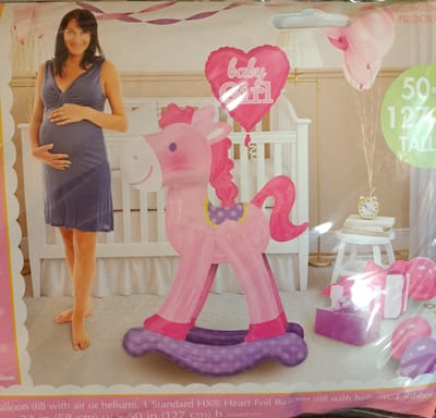 AirWalker Hobbelpaard "It's a girl" Roze 58 x 127 cm