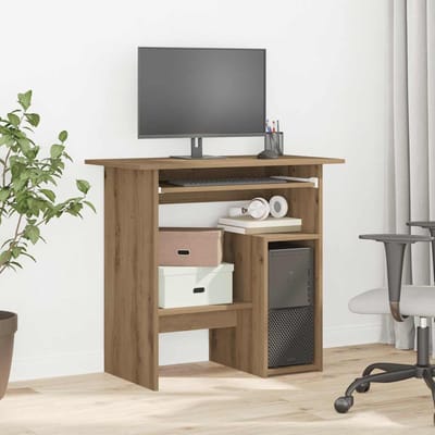 vidaXL - Bureau - 80x45x74 - cm - bewerkt - hout - artisanaal - eikenkleur