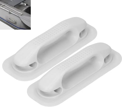 Bootgreep Set - Opblaasbare Leuning - Watersport Veiligheid - Duurzaam PVC Materiaal - 23.5 x 8.5 cm - Grijs Wit