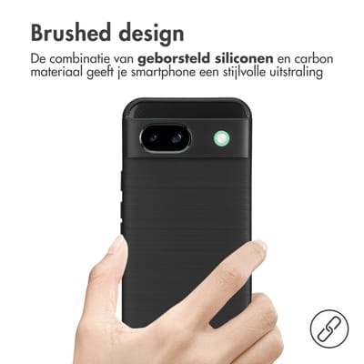 imoshion Hoesje - Geschikt voor Google Pixel 8a - Brushed Backcover - Zwart