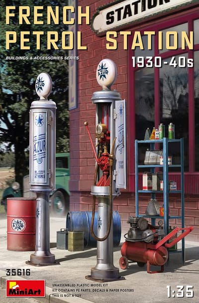 MiniArt Modelbouwpakket Militaire voertuigen - 35616 French petrol station 1930-40#039 Plastic - 1:35 - Modelbouw