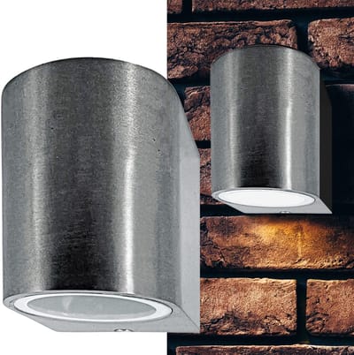 Buitenlamp OVAL-E - Tuinverlichting - Buitenverlichting met IP44 - Muurlamp 1x GU10 - Wandlamp buiten - Geborsteld Aluminium