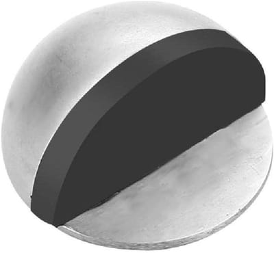 Vloer deurstopper - Deurdemper Deurvanger - Muren Beschermen - Roestvrij Staal Rubber - 45mm - Zilver