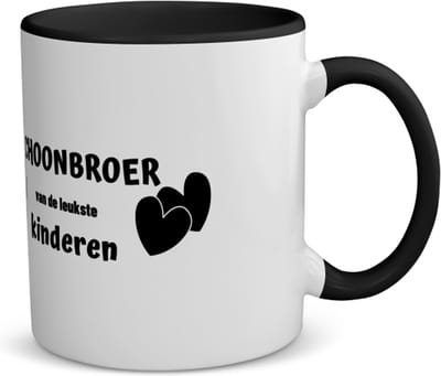 Akyol - schoonbroer van de leukste kinderen koffiemok - theemok - zwart - Broer - de leukste schoonbroer - verjaardag - cadeautje voor broer - kado - geschenk - 350 ML inhoud