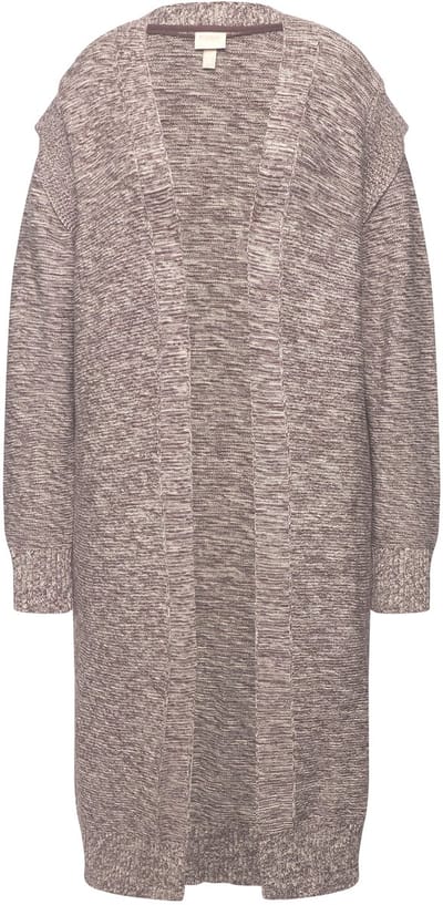 Ulla Popken - Dames - Lang vest open model biologisch katoen - Donkertaupe - Maat 42+