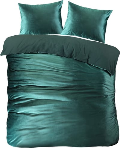 Papillon Uni Velvet Dekbedovertrek - Tweepersoons - 200x200/220 cm - Groen
