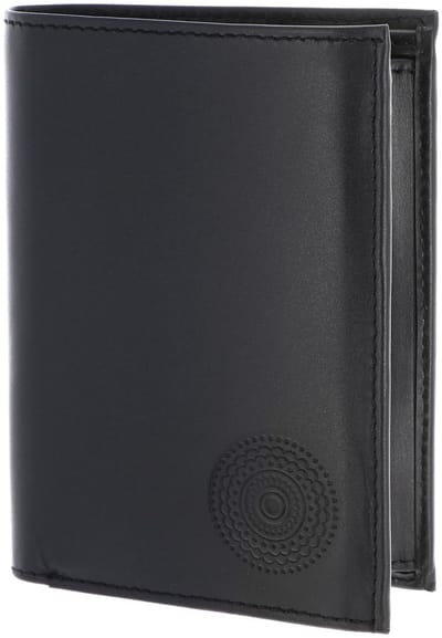 oxmox Leren portemonnee Leather RFID Protect Kombibörse Circle Bloom Embossed Black zwart