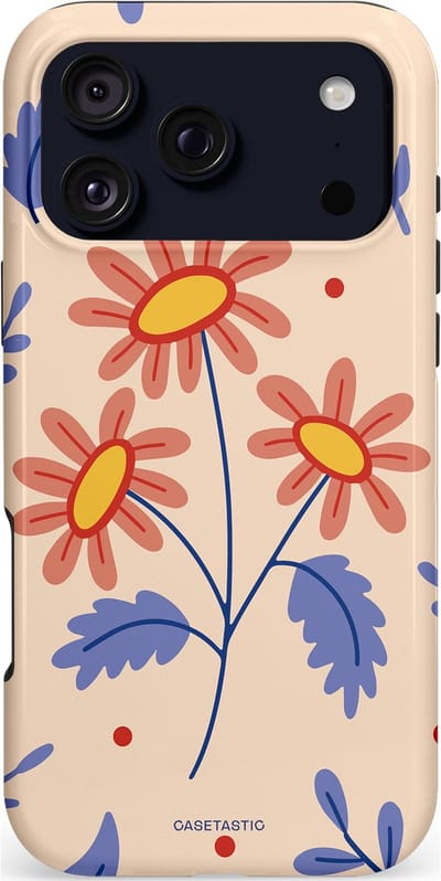 Casetastic hoesje geschikt voor Apple iPhone 17 Pro Max - MagSafe - Dubbellaagse bescherming - Perzikbloem trio - Fashion Case - Lavendel Perzik Zand