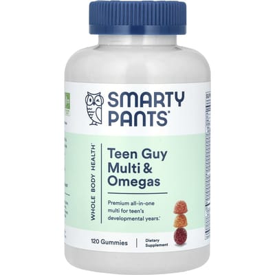 SmartyPants, Tienerjongen Multi & Omega, Sinaasappel, Kers, Citroen-Limoen, 120 gummies