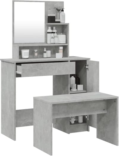 Kaptafel Set - Make-up Tafel Kruk - Cosmetica Organiseren - Met Geïntegreerde Spiegel - 865 x 35 x 136 cm