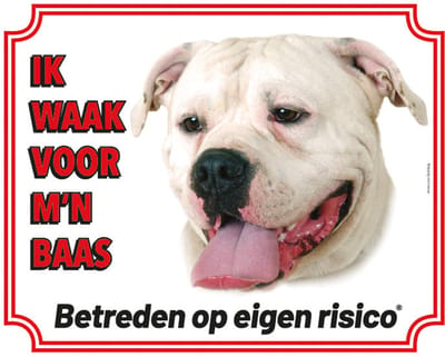 Waakbord 50 American Bulldog 20x25cm