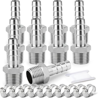 Dailygoods - 10 Stuks 304 Slangfittingen - Industrieel Compressiefitting voor Water en Lucht