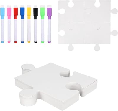 Blanco Puzzel Set - Tekenen Puzzel - DIY Kunst - Extra Grote Stukken - 30 Stuks - Wit