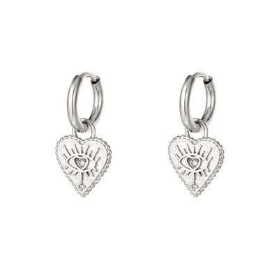 Oorbellen Hart Ogen - Yehwang - Oorbellen - One size - Zilver