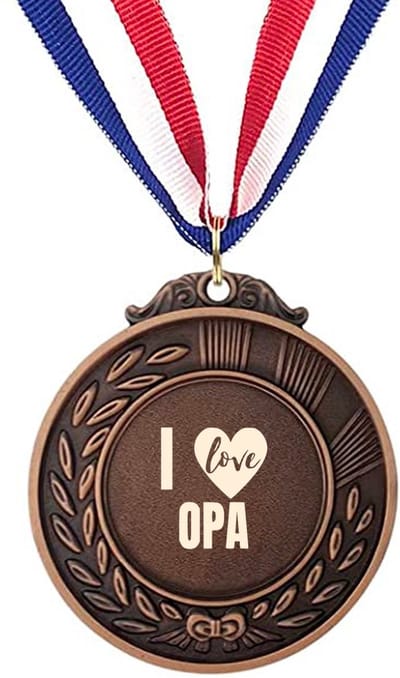 Akyol - ik hou van opa medaille bronskleuring - Opa - familie - cadeau