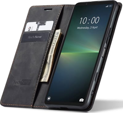 Hoesje geschikt voor Sony Xperia 5 V - Book Case Leer Slimline Zwart