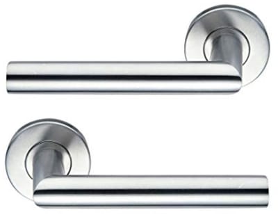 Modern paar deurgrepen met glad design - 7mm vierkante as - Zilvergrijs