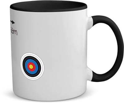 Akyol - boogschieten met naam koffiemok - theemok - zwart - Sport - boogschieters - cadeau - verjaardag - geschenk - gepersonaliseerde jongens en meisjes - 350 ML inhoud