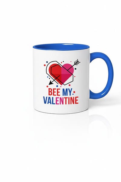 Valentijn Mok 'BEE MY. VALENTINE' met Bi Pride Hart Design - Liefde Cadeau