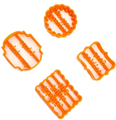 Dailygoods- Cookie Snijders 4 Stuks - Grappige Zinnen - Feestelijke Ontwerpen - Veelzijdig Gebruik - Verbeterde Voedseldecoratie - Voor Taart/Cupcake Decoraties - Koekjesvormpjes