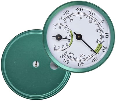 Analoge Thermo-Hygrometer voor Binnen en Buiten, Batterijvrij