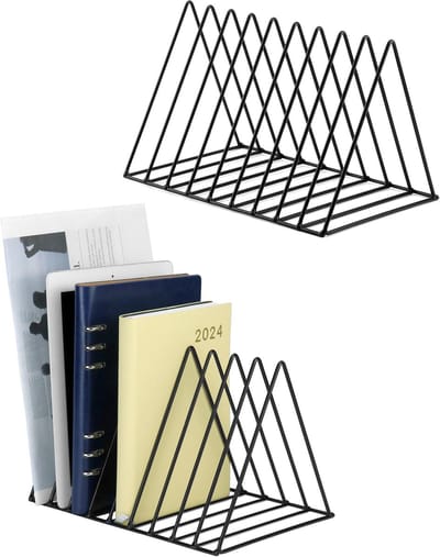 Unyqoos® Stijlvolle Driehoekige Boekenorganizer voor Tijdschriften en Fotoalbums - Set van 2 Stuks