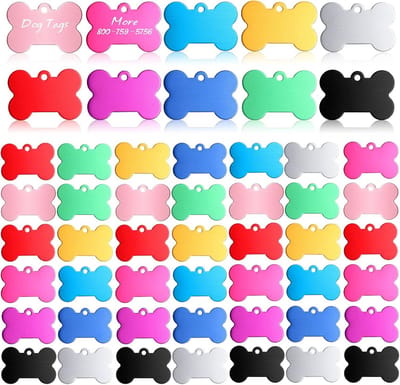 Aluminium honden en katten naamlabels - Lege ID-tags voor huisdieren (100 stuks)