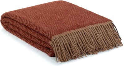 MoST - Wollen plaid Venezia ketchup - 100% Nieuw-Zeelandse wol - 140 x 200 cm - rood-bruin