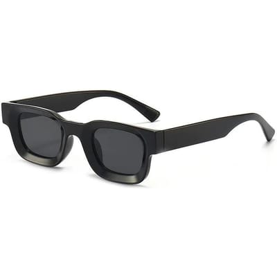 Kleine Rechthoekige Zonnebril Dames Heren Vintage Designer Vierkante Luxe Zonnebrillen Schermen Vrouwelijke Camber Concaaf Zonnebrillen black