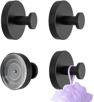 Dailygoods- Zuignaphaken 4 Stuks - Handdoekhaak Roestvrij Staal - Sterke Zuignap - Voor Keuken/Badkamer - Ruimtebesparend - Geen Boren/Lijmen - Wandhaak