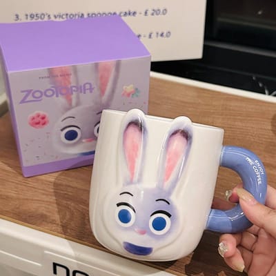 Tasses en Céramique Mignonnes Dessin Animé Nicky Judy Zootopie Tasses à Eau Tasses à Petit-Déjeuner Ménagères Comme Souvenirs .