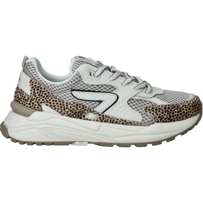 HUB Grid-w Sneakers Dames - Leren Sneaker - Wit - Maat 37
