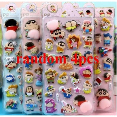 Crayon Shin-Chan Zachte Knijpbare Blije Billen Sticker Kinderen's Decompressie 3D Bellen Sticker Telefoonhoesje Ornament Sticker