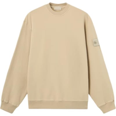 Stone Island Ghost Serie Effen Kleur Geribbelde Kraag Lange Mouw Sweatshirt Heren sweatshirt L2S1561000-69S0F53-V0090 M beige