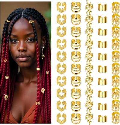 50 stuks dreadlocks sieraden, haarsieraden, haaraccessoires, gouden haarkralen om vast te klemmen, festival, haaraccessoires voor dreadlock-accessoires, haarvlechten