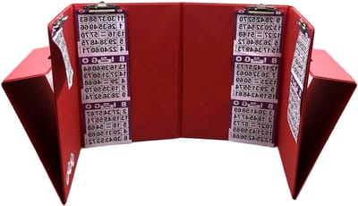 Opvouwbare Bingo Mat - Bingo Kaarthouder - Bingo Spelen - Houdt kaarten georganiseerd - 34 inch breed - Rood