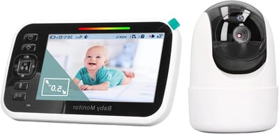 Video Baby Monitor - Babyfoon Camera - Baby Bewaken - 5 Inch LCD Scherm - 100-240V - Wit