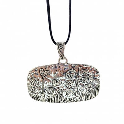 lange ketting bloemen zilverkleur - Charme Bijoux