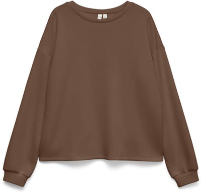 Vero Moda Trui Vmlocca L/s Lace Sweatshirt Jrs Btq 10348966 Cocoa Brown/cocoa Brown Lace Dames Maat - XS