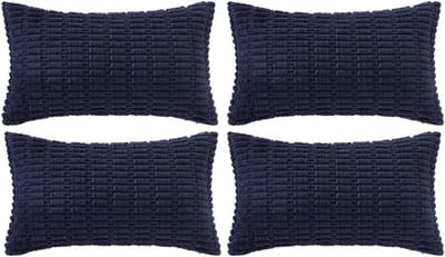 Decoratieve Kussenslopen - Kussenhoezen Bank - Woonkamer Decoratie - Zachte Corduroy Stof - 35x60 cm - Marineblauw