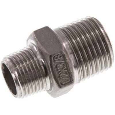 R 1/2'' x R 3/8'' RVS Borstnippel 16 Bar [2 Stuks]